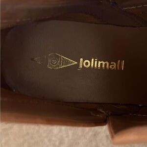 Brown and turquoise jolimall short boot size 7